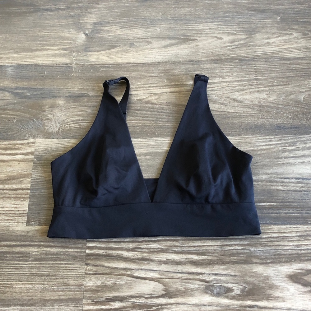 Everlane Triangle Bralette Black Large Adjustable Strap